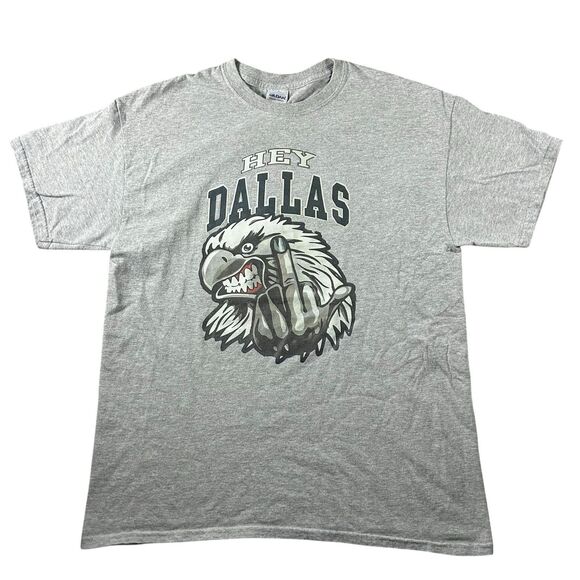 Vtg Philadelphia Eagles F You Dallas Cowboys Shirt Mens L NFL Football Rivalry - Picture 2 of 8